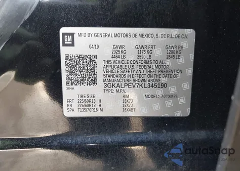 2019 GMC Terrain Slt from USA, damaged, VIN 3GKALPEV7KL345190